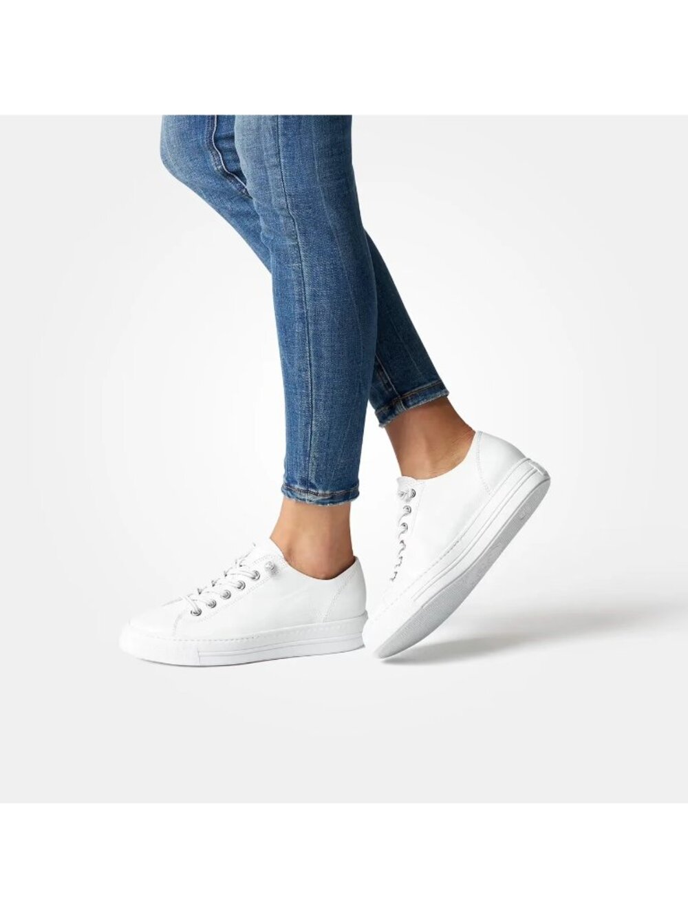 PAUL GREEN Hadley Leather Platform Slip On Sneakers EU 4.5 US 7 White Minimal